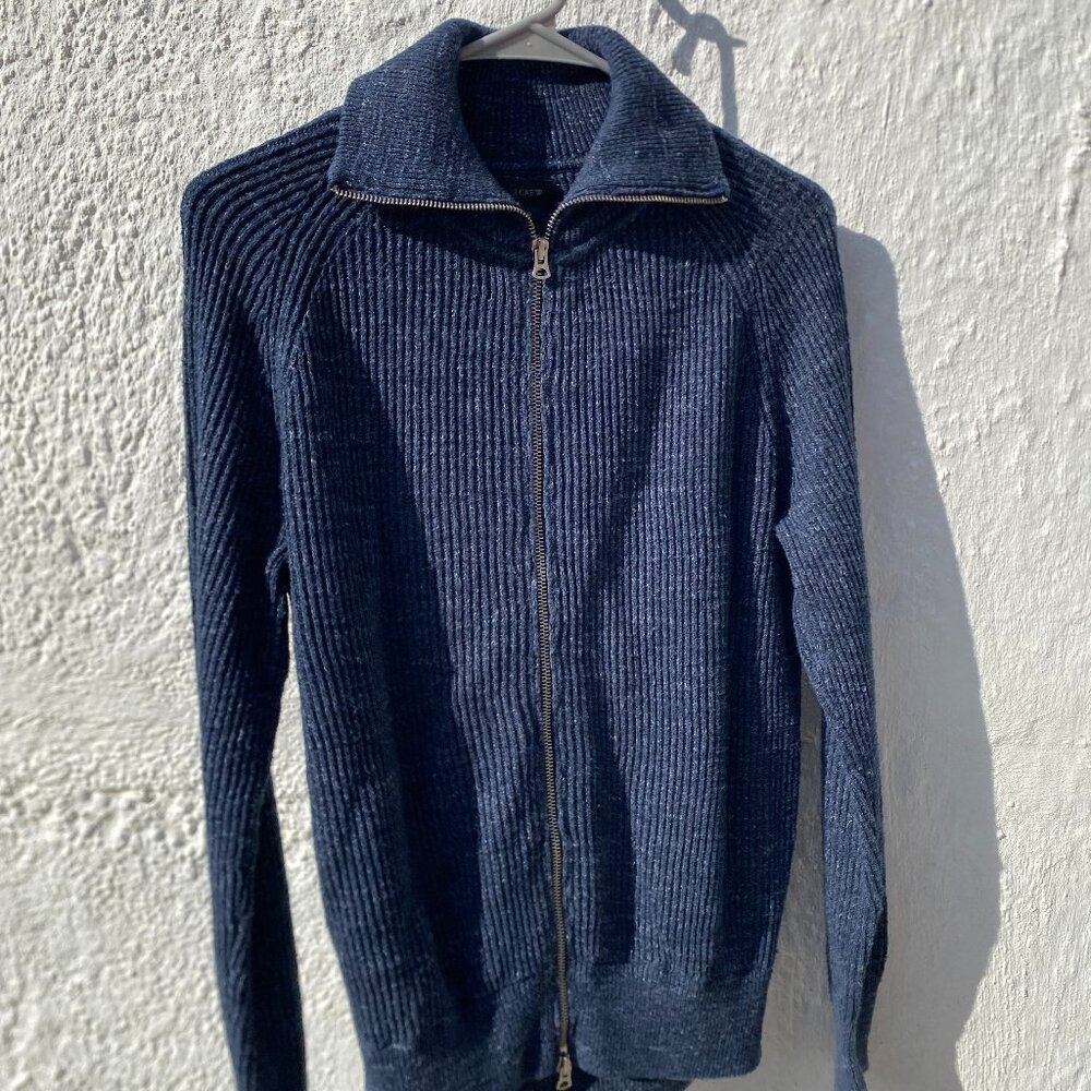 JCREW 100% COTTON FULL ZIP SWEATER
